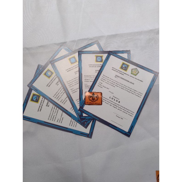 SERTIFIKAT / SURAT TANDA LULUS TKK SAKA KALPATARU