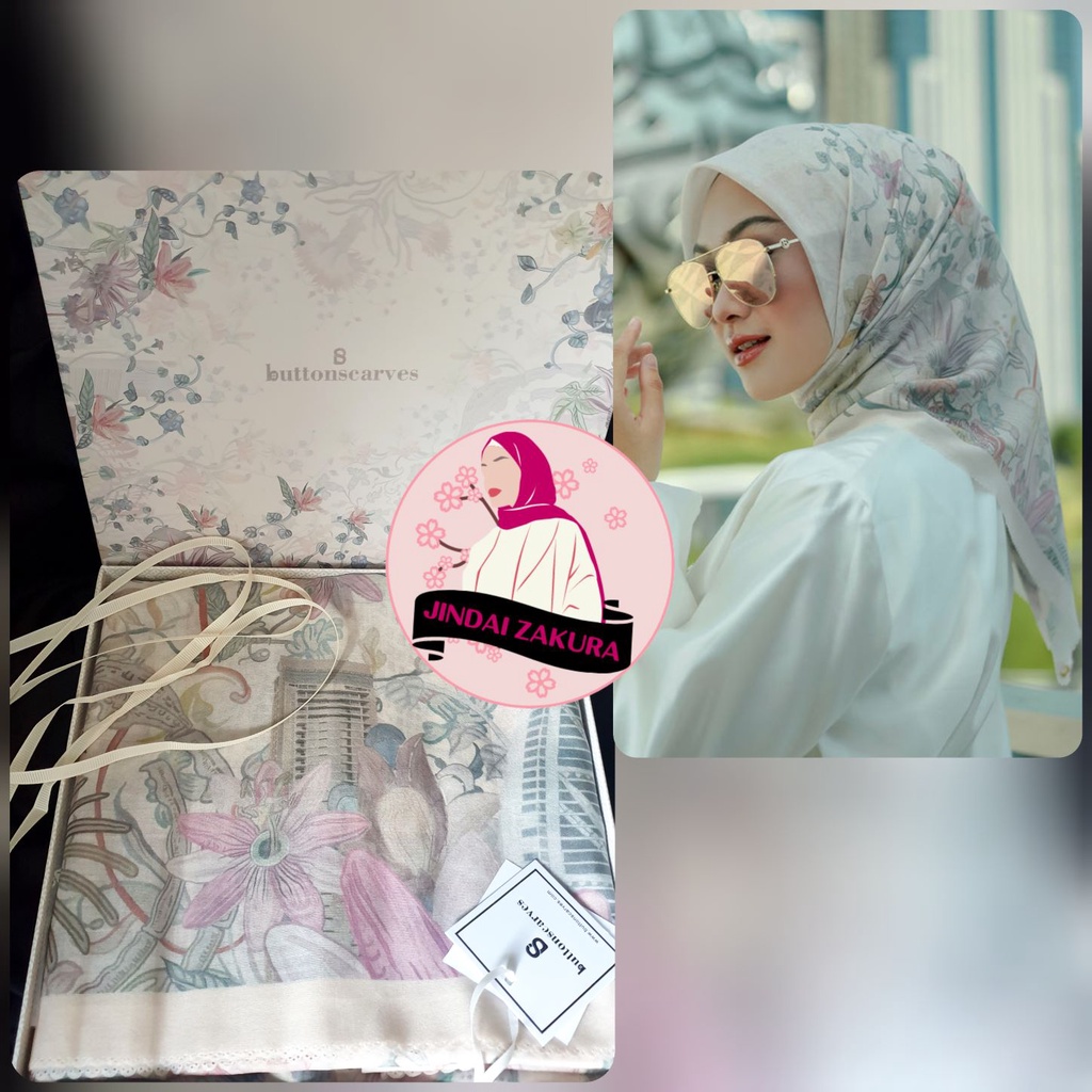 [NEW] Buttonscarves Series Dubai Vanilla Ivory Black Ruby