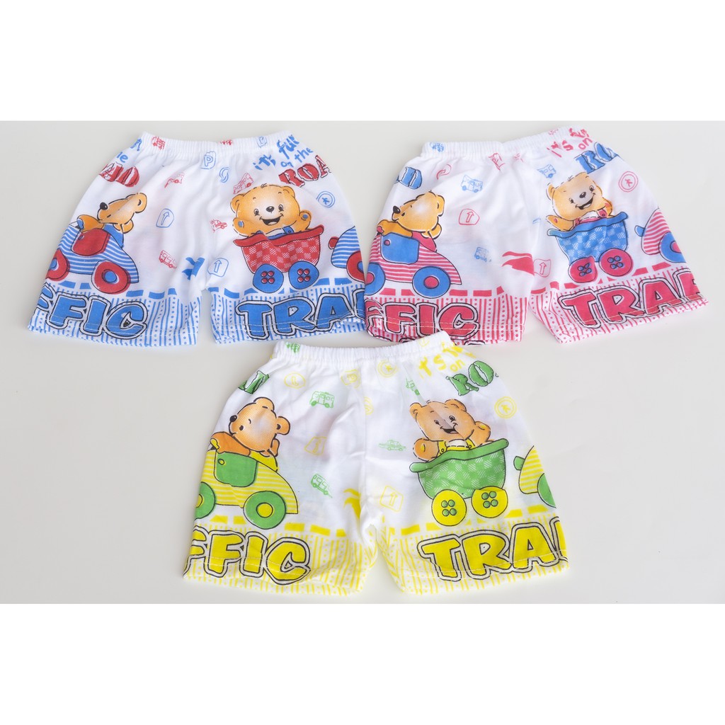 3Pcs celana bayi pendek laki laki perempuan Size S