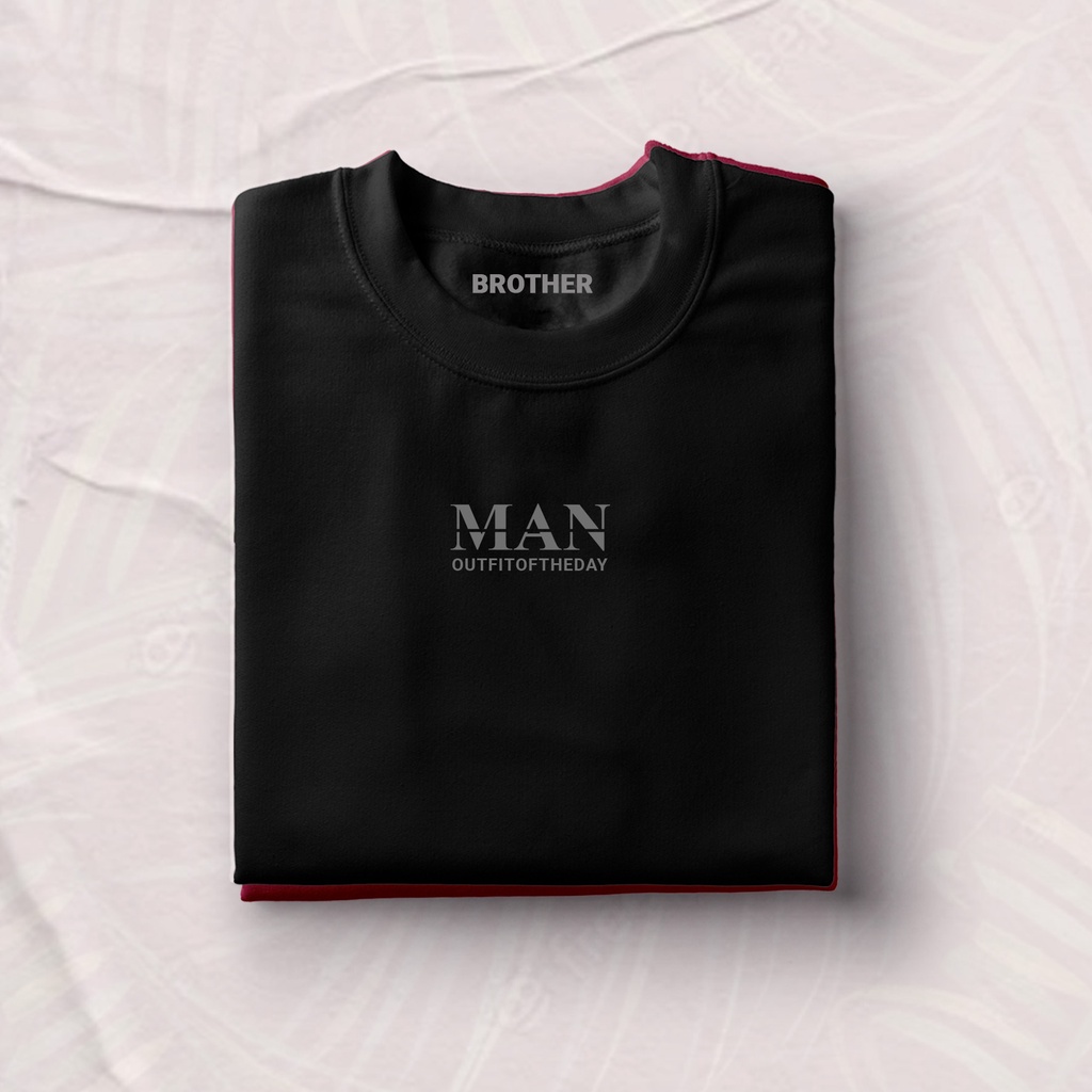 BROTHER STORE - Kaos Distro Pria - KAOS COWOK CEWEK - Kaos Kata Kata - Articel MAN TEXT ABU ABU Premium