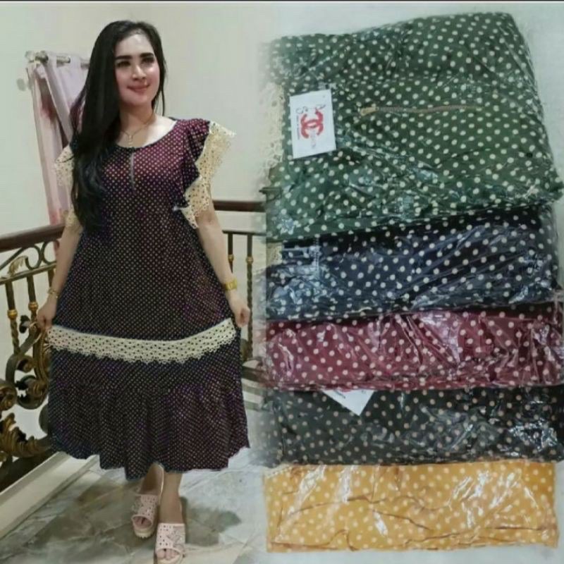 DASTER ARAB MOTIF DASTER SYIFA POLKA RENDA FULKA KOMBINASI