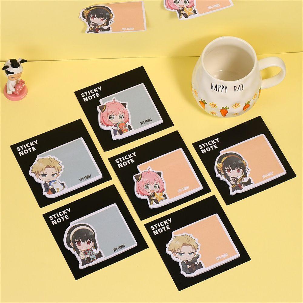 LANFY Student Supplies Spy X Family Sticky Notes School Stationery Message Note Post-it Notes Anime Paper Sticky Note Stickers For kids Special Writiing Pads Forger Sticky Spy Family Memo Pad