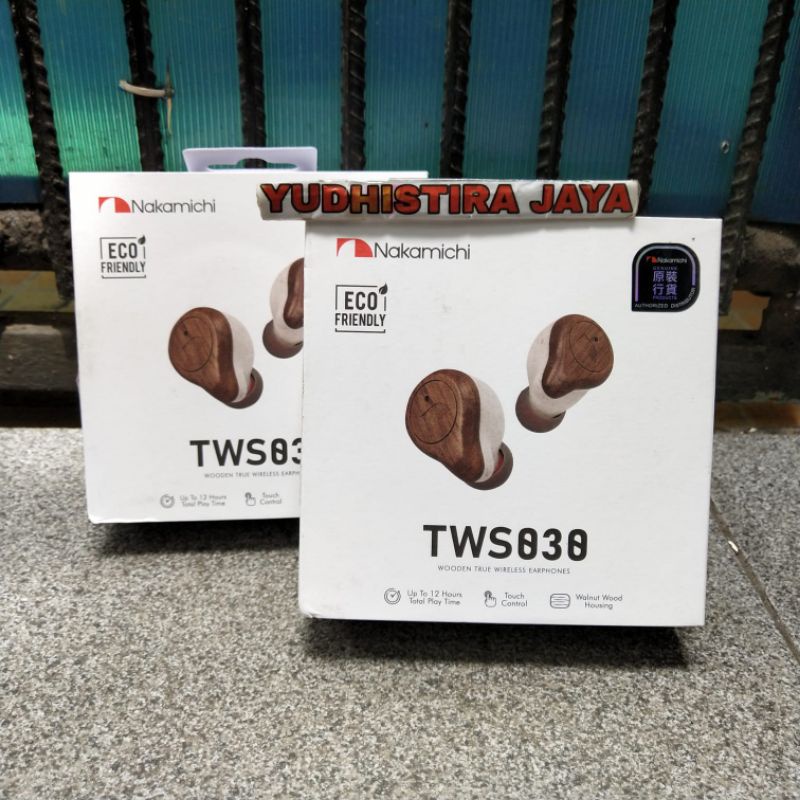 Nakamichi TWS 030 Wooden True Wireless Earphone Bluetooth 5.1 Original