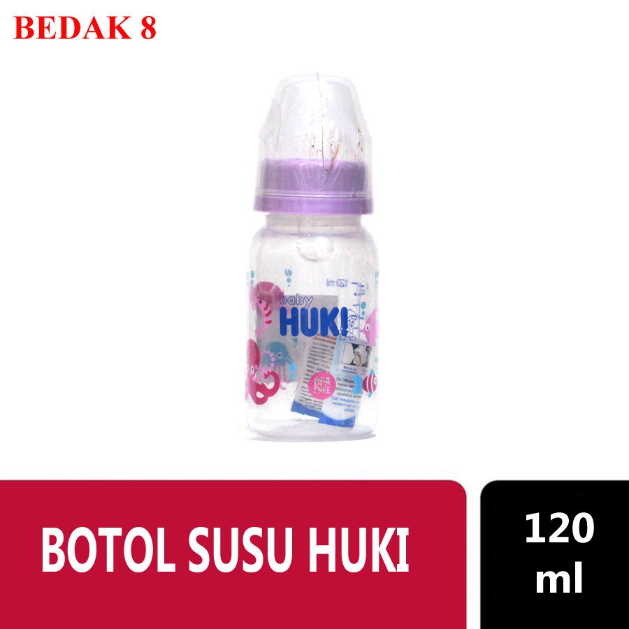 Botol Susu HUKI 120 ml Dot Gepeng Silicone Nipple