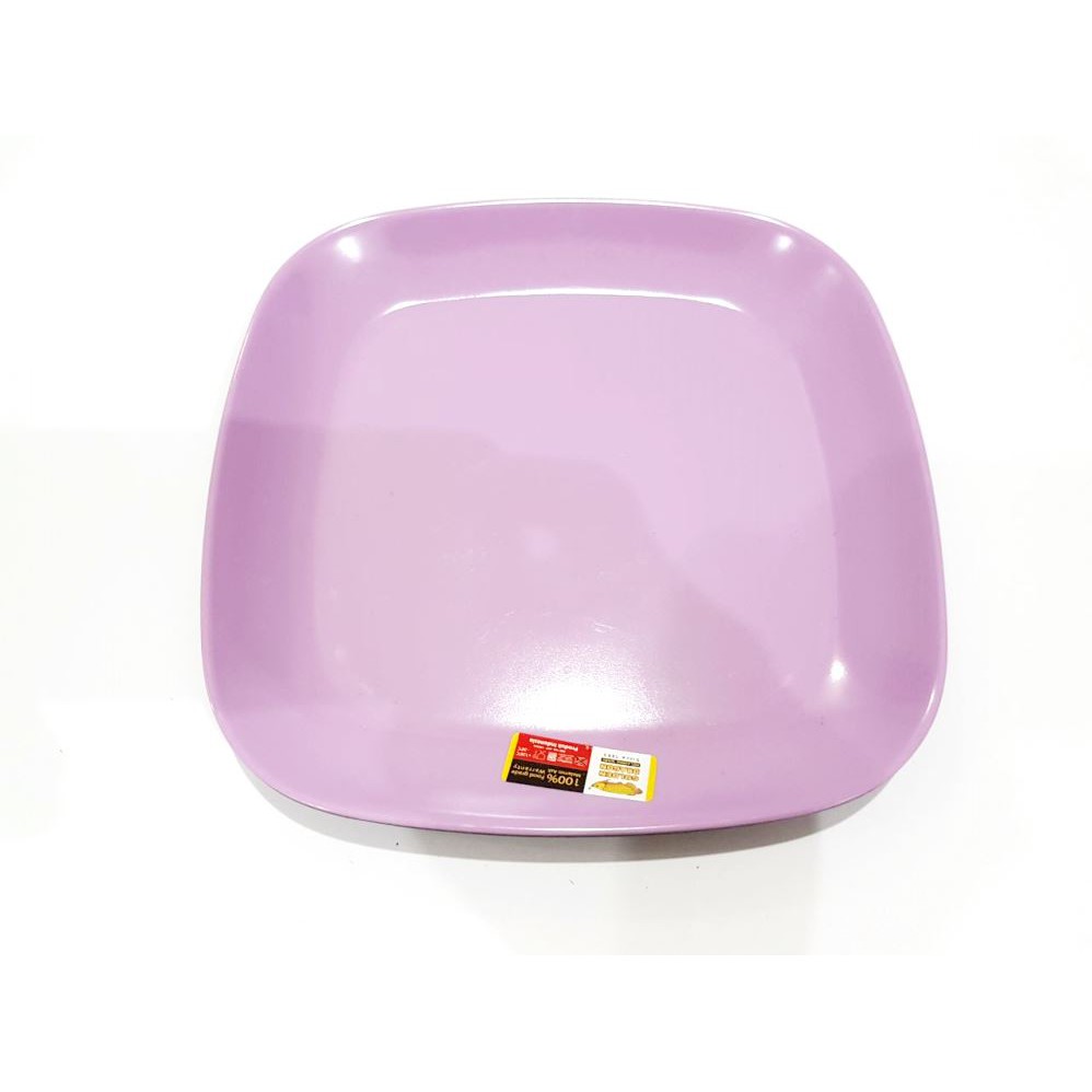 PIRING SAJI KOTAK JEPANG P75A3 Piring MELAMIN Kotak Golden Dragon - 7 inch UNGU HITAM