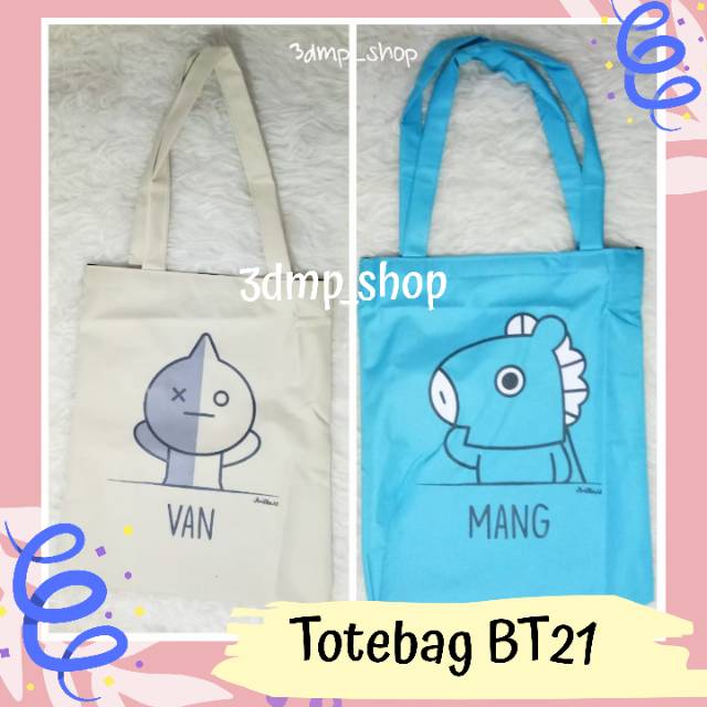 Totebag BT21 BTS CHIMMY VAN COOKY TATA SHOOKY KOYA MANG KPOP