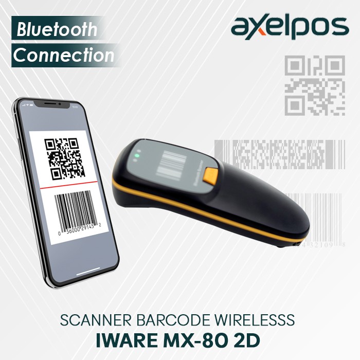 MX-80 1D/2D Pocket Portable Barcode Scanner Black USB+Bluetooh+2.4G