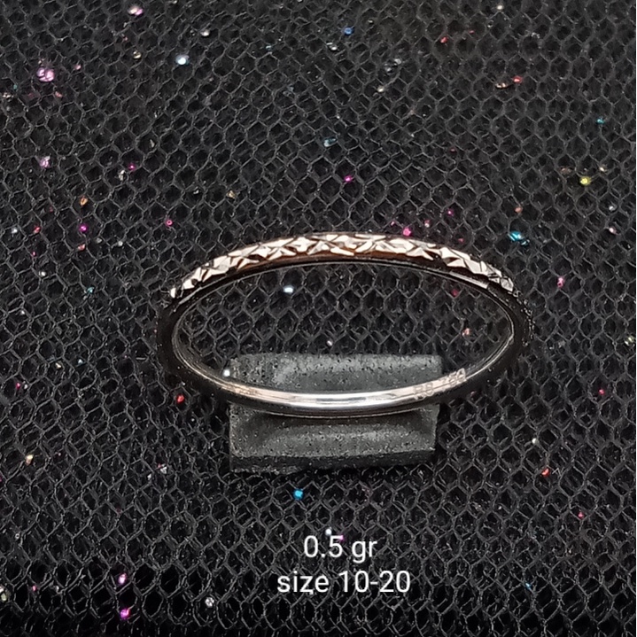 Cincin lidi Emas 17K kadar 750 - model lidi berat 0.5 gram - 1011