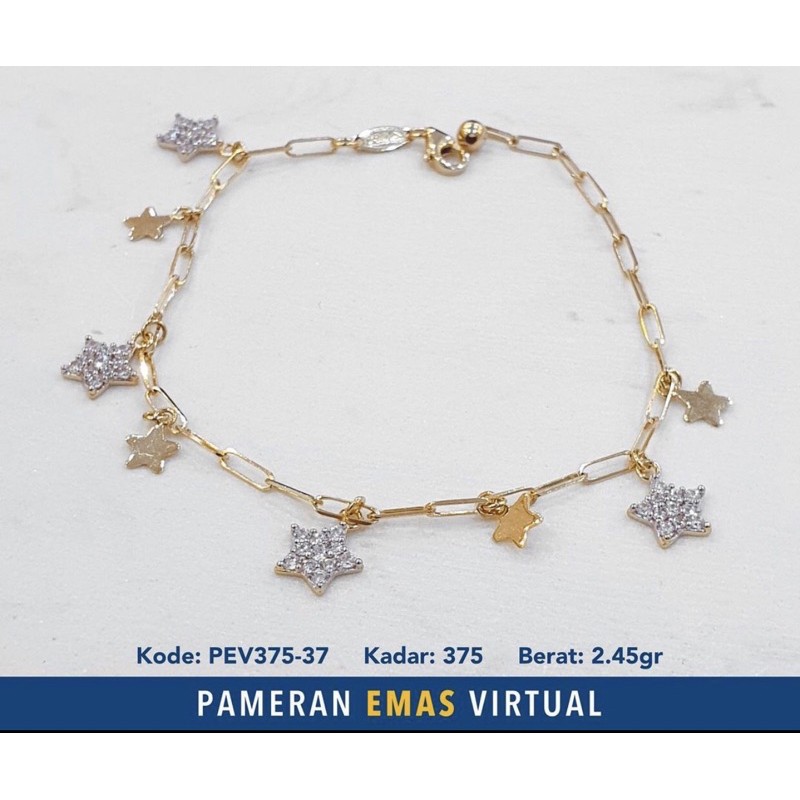 Gelang UBS emas asli kadar 375 paperclip edition