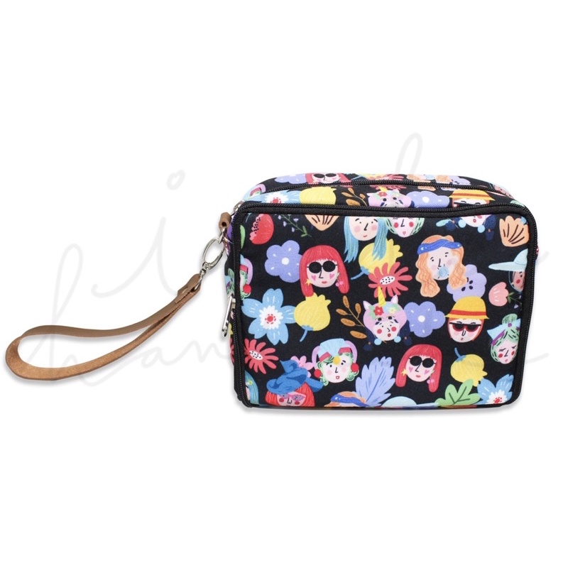 pouch 5 in 1 black faces idekuhandmade (ideku handmade) ready stok