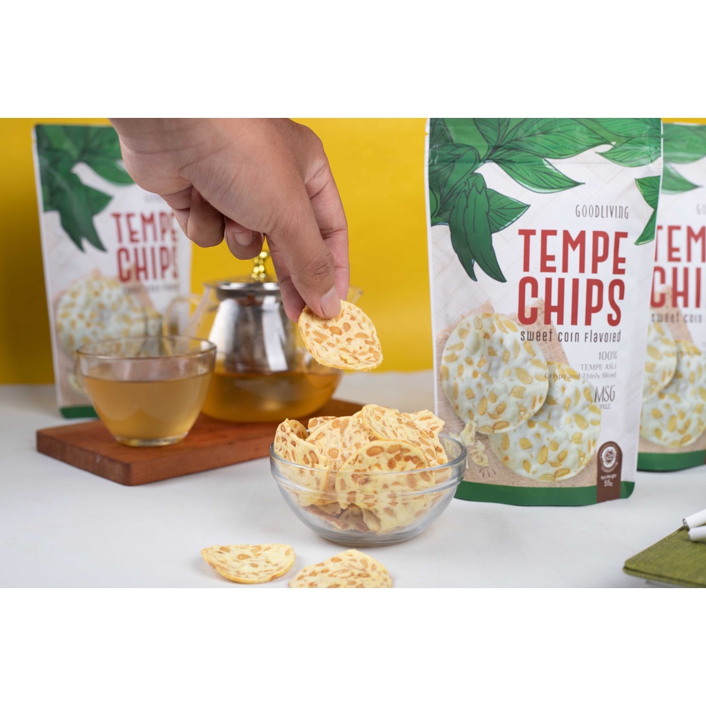 GOODLIVING TEMPE CHIPS RASA JAGUNG 55 GR | SNACK KERIPIK TEMPE SEHAT