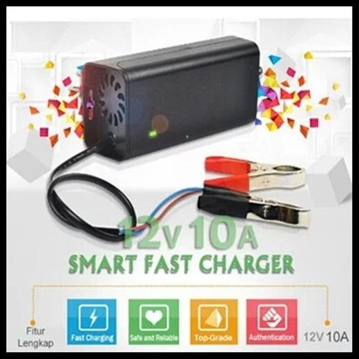 Charger Aki Mobil 10 A Cas Aki 100 Ampere - Smart Fast Charging