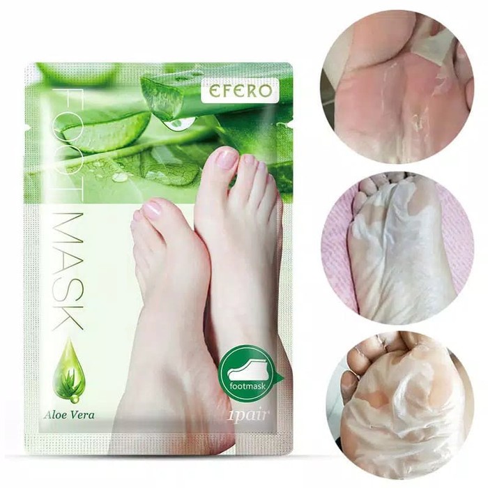 EFERO Aloe Vera Foot Mask Exfoliating Foot Mask Masker Kaki Aloe Vera