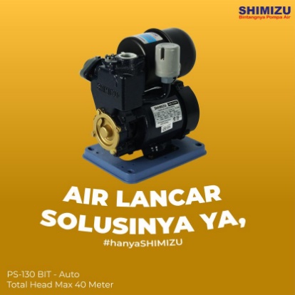 Pompa Air Dangkal Shimizu PS 130 BIT Kedalaman 9 Meter