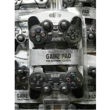 Gamepad Double black M-Tech - joystick double hitam