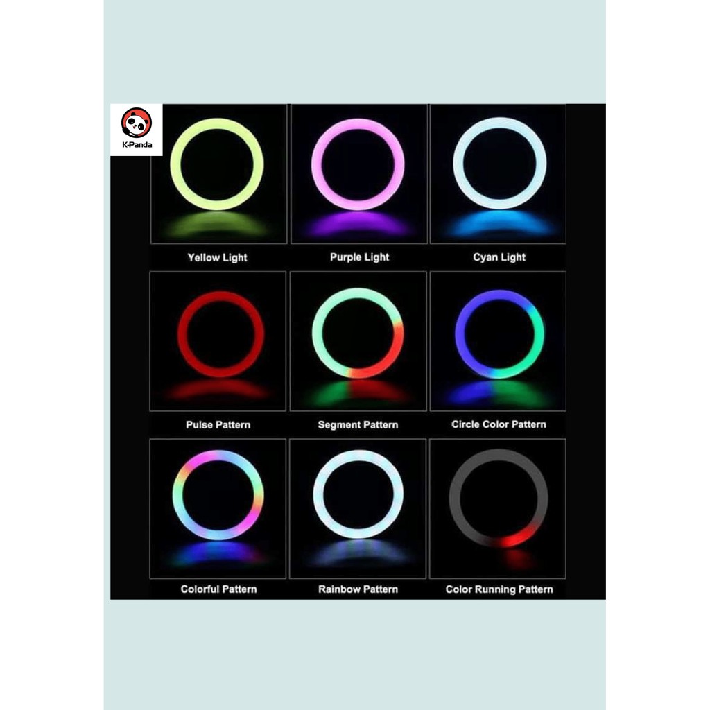 RINGLIGHT RAINBOW 26CM/ RING LIGHT RGB WARNA WARNI TIKTOKERS YOUTUBER