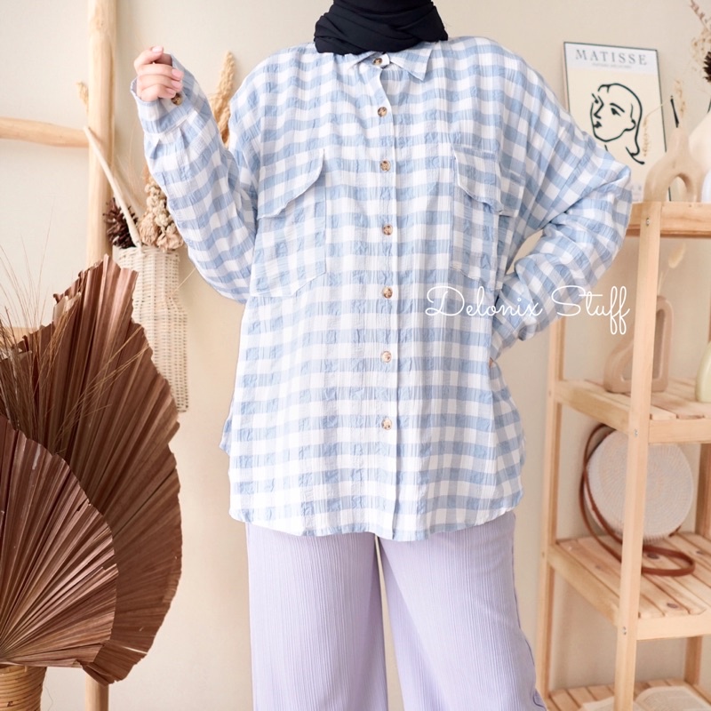 Gingham oversize shirt