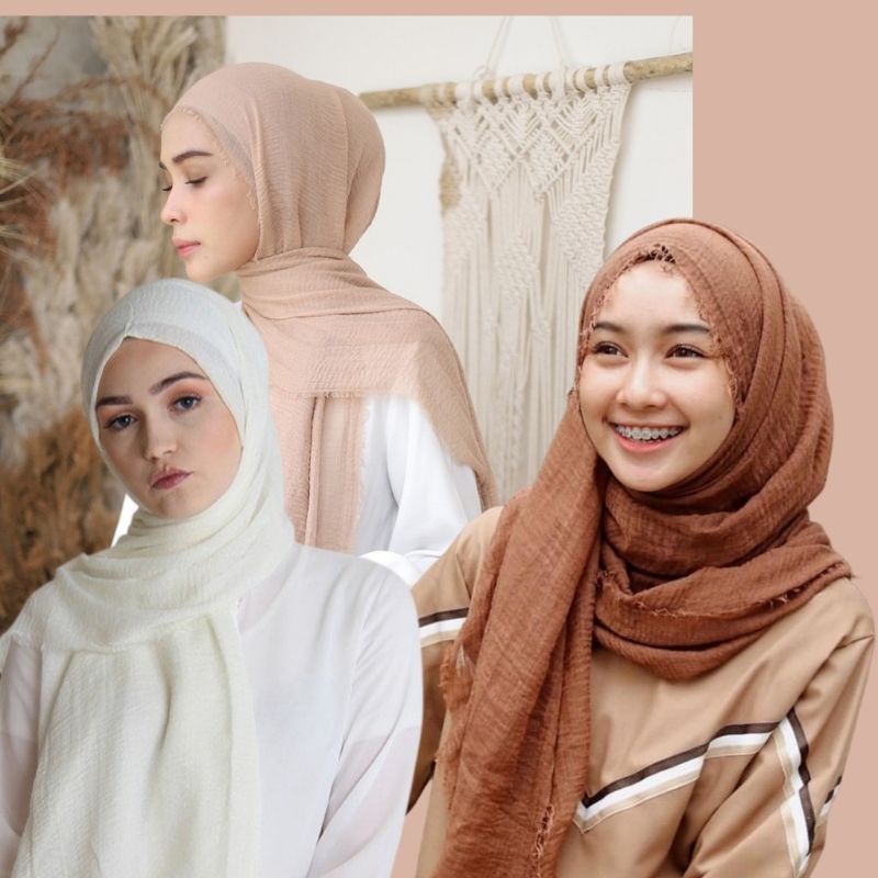 Pashmina Crinkle Premium/ Pashmina Kusut ORI BY MEI GHEN &amp; LAVANYA AZARA