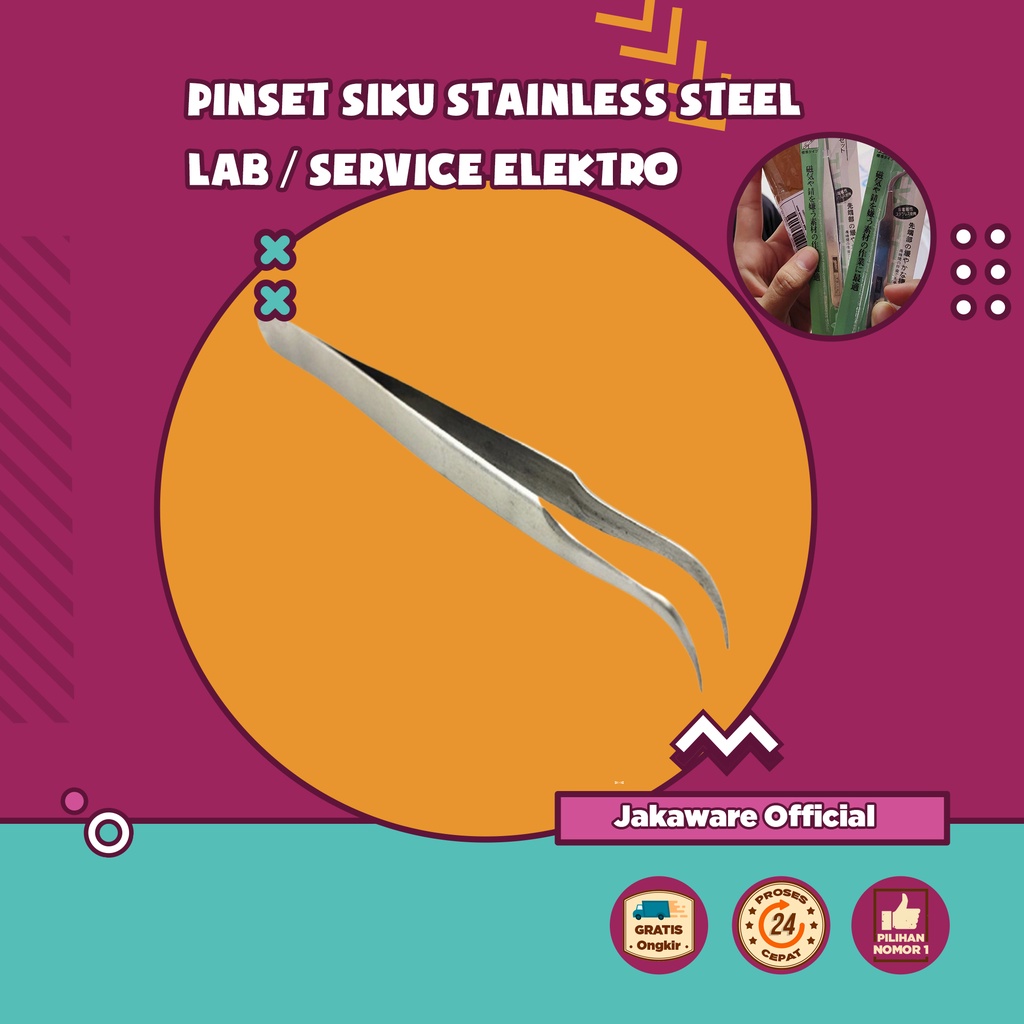 PINSET SIKU STAINLESS STEEL LABORATORIUM ALAT BANTU PICK L MINI AQUASCAPE BENGKOK LURUS ANTI KARAT M