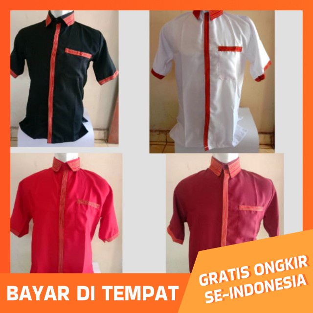 BAJU KEMEJA PRIA TORAJA LENGAN PENDEK /BAJU ATASAN MOTIF TORAJA