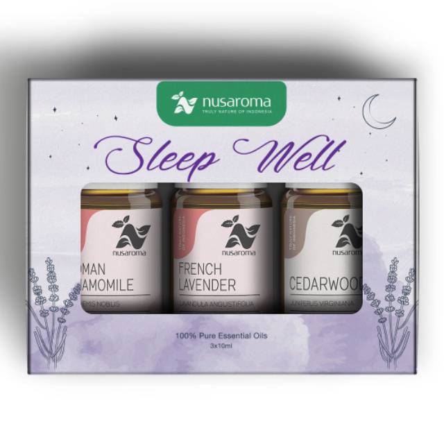 Nusaroma Sleep Well Kit Essential Oil - Paket isi 3 x 10 ml