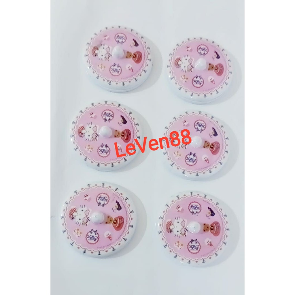 1 set tutup gelas+tatakan gelas melamin vanda hello kity 3,25"