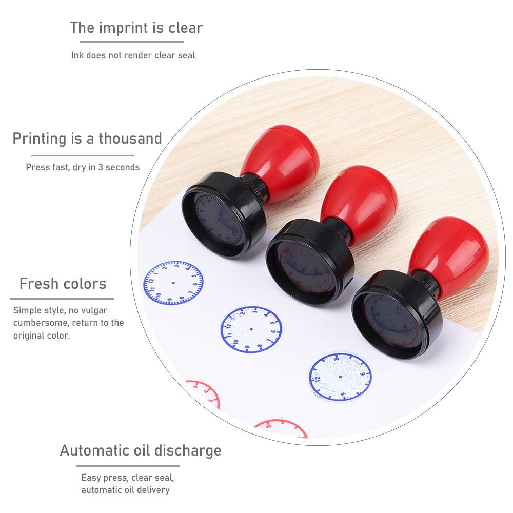 Chookyy 1pc Stempel Jam Perlengkapan Sekolah Alat Bantu Mengajar Mainan Anak Segel Clock Dial
