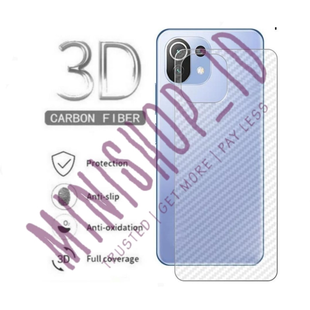XIAOMI MI 11 MI 11 LITE 11 ULTRA STIKER CARBON / GARSKIN CARBON / SKIN CARBON BACKSCREEN PROTECTOR