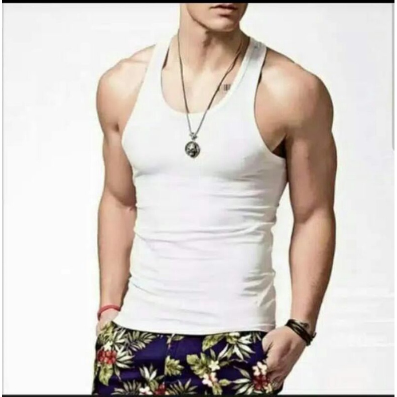 Kaos Singlet Pria Polos Import