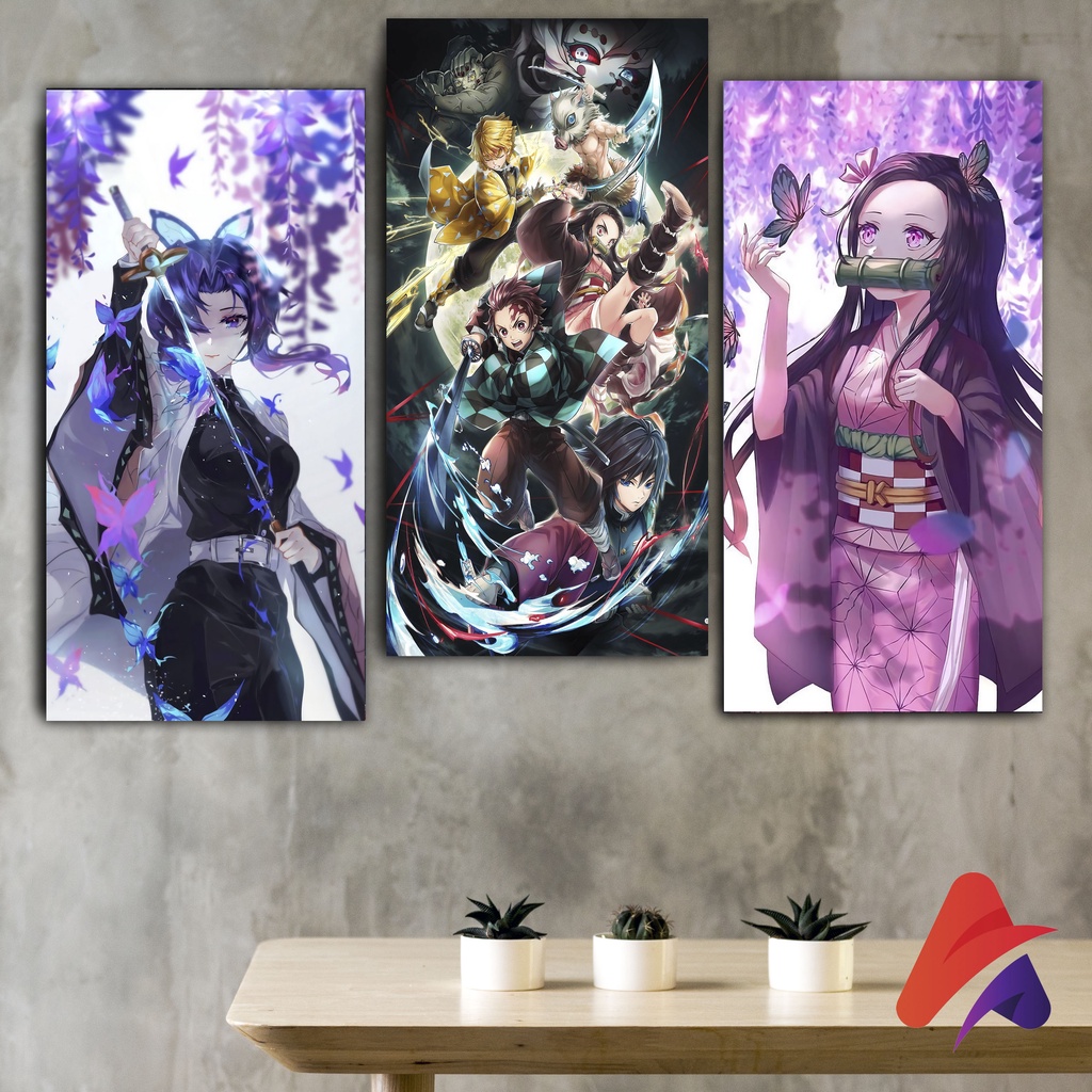 HIASAN DINDING ANIME KIMETSU NO YAIBA 15X30 CM WALLDECOR DEKORASI HIASAN KAMAR PAJANGAN POSTER ANIME