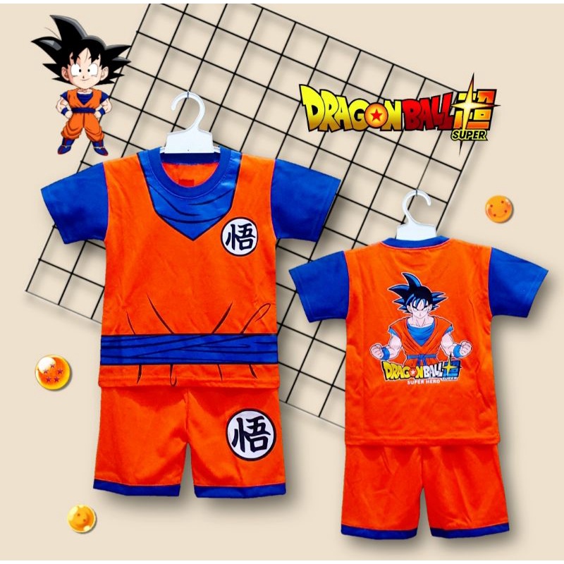 SETELAN ANAK KOSTUM DRAGON BALL PILIHAN WARNA