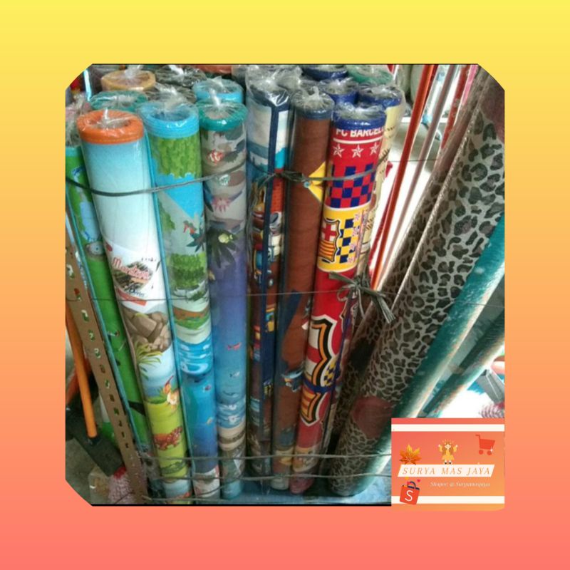 Tikar gulung / tikar piknik / tikar gulung motif /Tikar Spon Gulung Motif Gambar