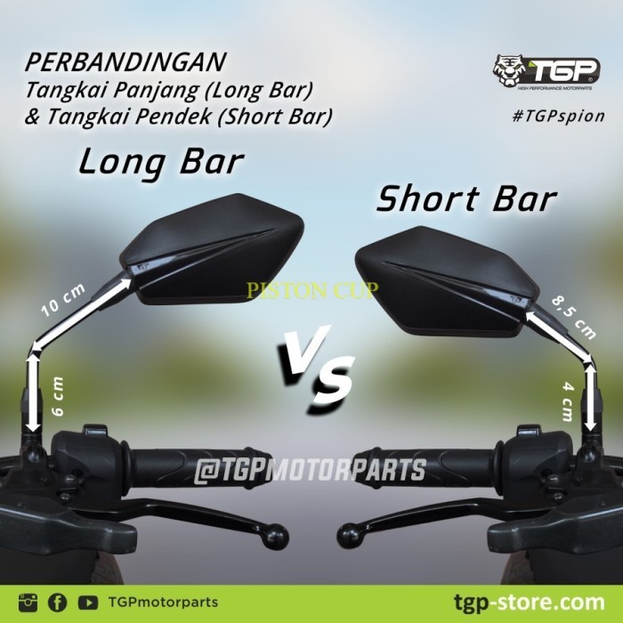 KACA SPION SEPION TGP BOLD SPION MOTOR CEMBUNG HONDA YAMAHA ORIGINAL HONDA SHORT BAR LONG BAR ORI