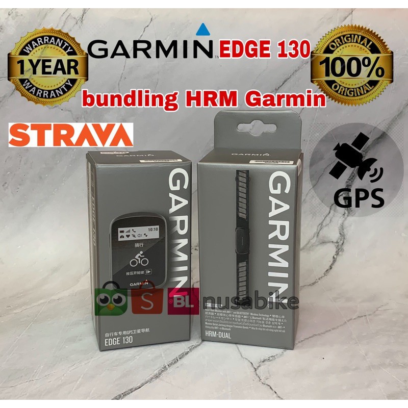 Speedometer sepeda Garmin Edge 130 bundling sensor HRM Garmin