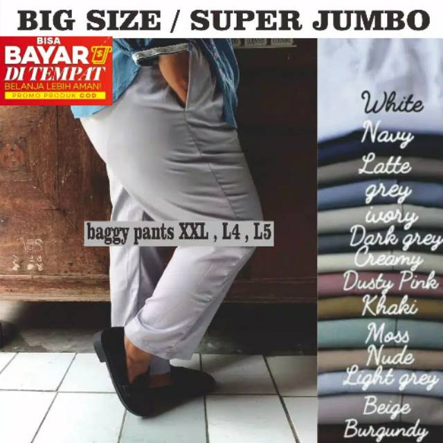 Celana bahan JUMBO BAGGY PANTS XXL XXXL 4L 5L BAHANA AMERICA DRILL A CELANA BAGGY JUMBO