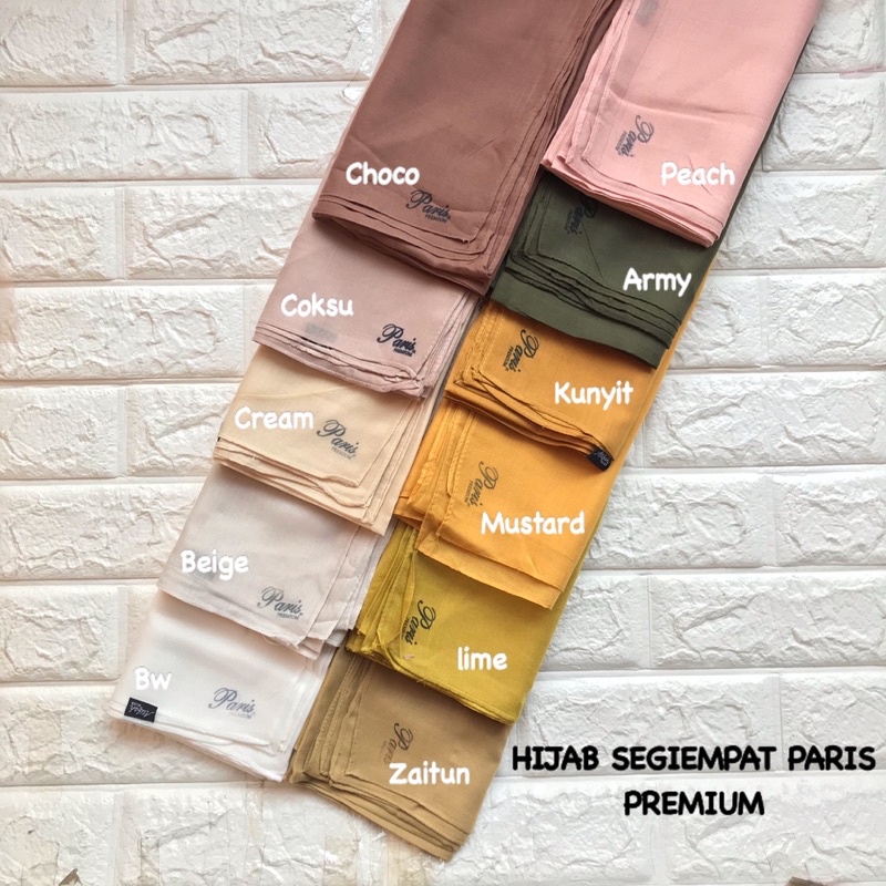 HIJAB SEGIEMPAT PARIS PREMIUM ANTI LETOY TERMURAH / SEGI EMPAT VOAL