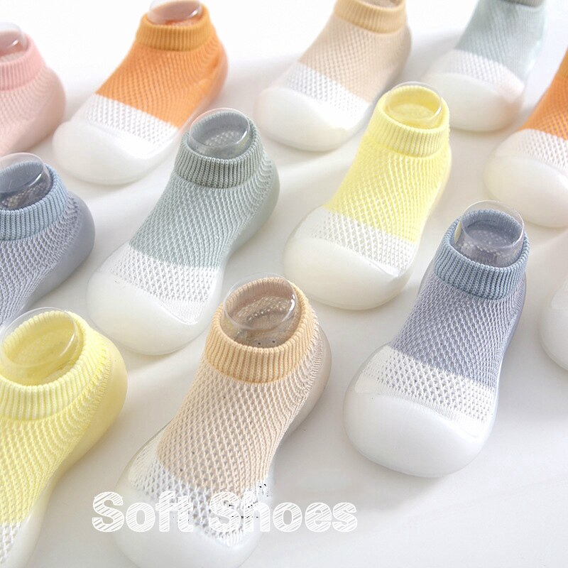 Sepatu First Walker Rajut Sol Karet Lembut Anti Slip Untuk Sepatu First Walker Rajut Sol Karet Lembut Anti Slip Untuk