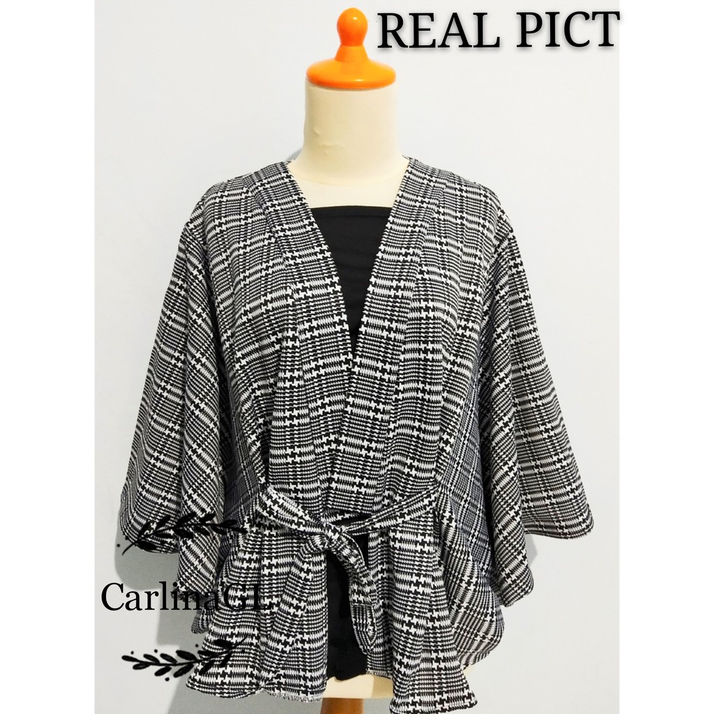 ATASAN CARDIGAN BATWING MOTIF 2IN1