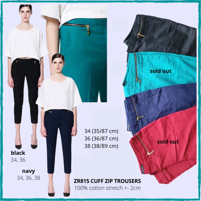 Celana Bahan Wanita Murah Zara 815 Cuff Zip/Zara 816 Bootcut/ Zara 817 Cigarette Grey
