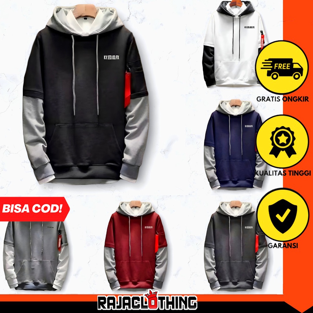 RCL - Jaket Pria Premium Keren Distro Cowok Murah Terbaru N6E7 Bahan Adem Terlaris Hoodie bisa COD