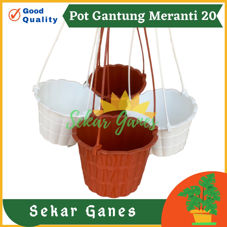 Pot Gantung Meranti 20 Putih Merah Bata Merah Coklat Terracota Terracotta Pot Bunga Gantung Motif Gentong Mirip Country Murah Termasuk Tali Pot Bunga Gantung Murah Grosir Unik Plastik Putih