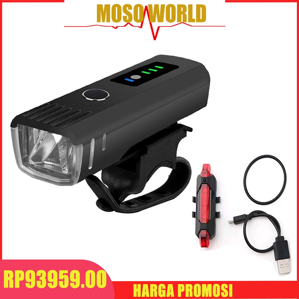 2pcs set Lampu  Depan  Belakang  Sepeda  Gunung  Mtb  Anti Air 