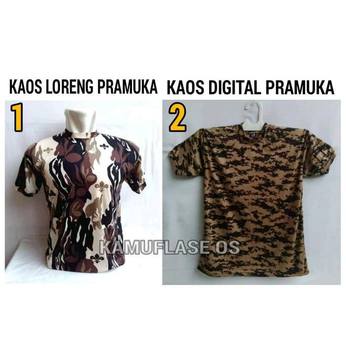 KAOS Oblong Loreng PRAMUKA Kaos loreng digital Pramuka