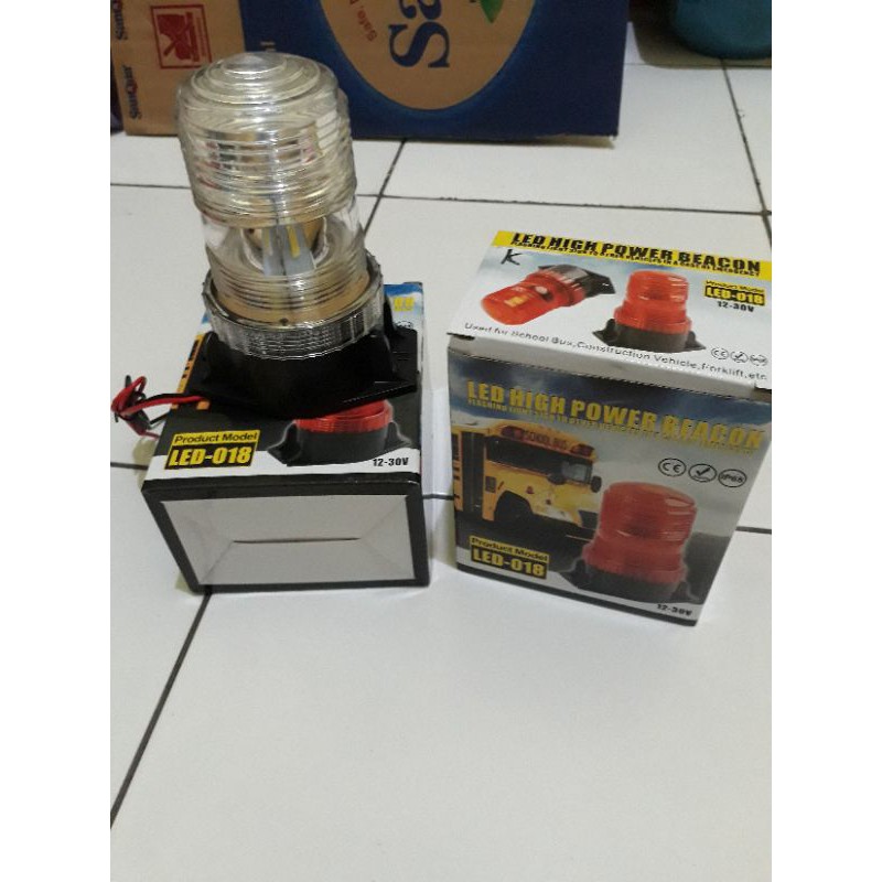 LAMPU ROTARI PUTIH TRUCK MINI  018. 12VOLT DAN 24VOLT