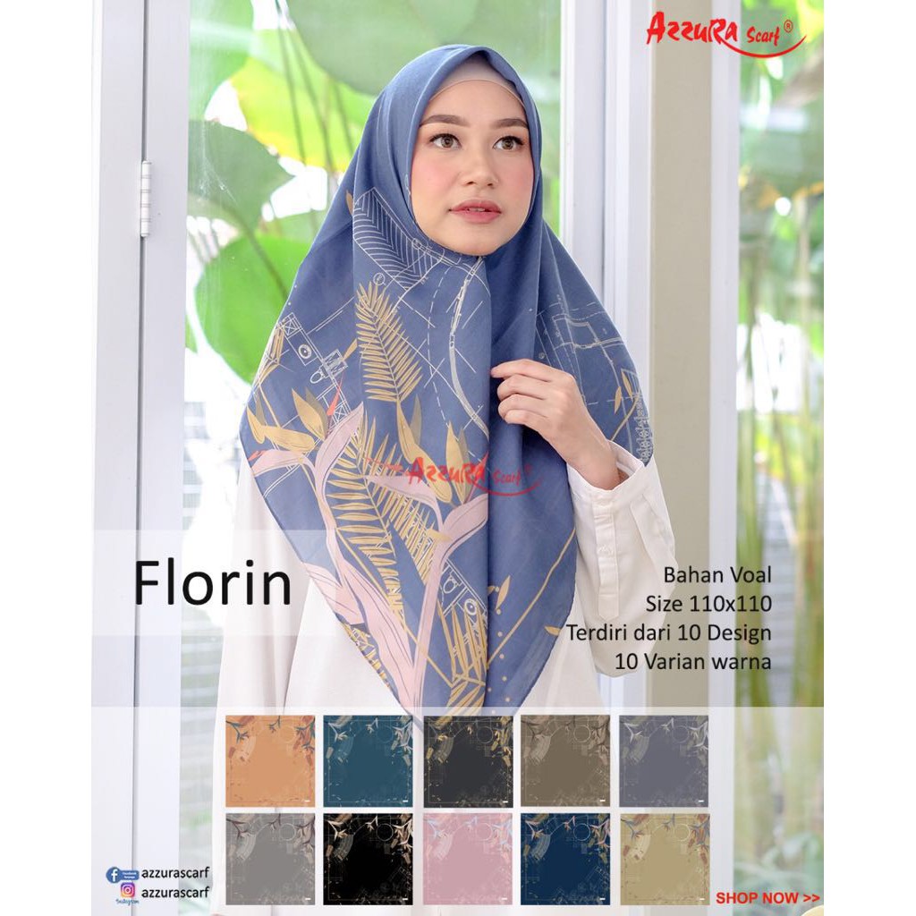 Jilbab segiempat azzura scarf bahan voal