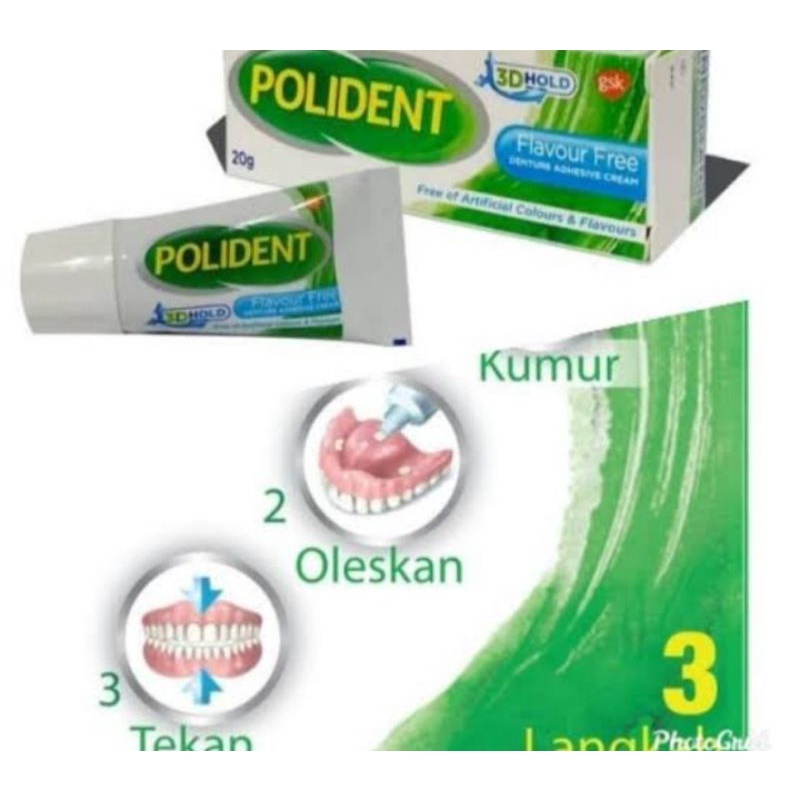 polident/lem perekat gigi palsu 60 gr asli (original)