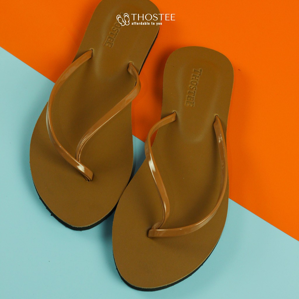 Sandal Jepit Karet Wanita Thostee Rubby sandalku.-Tan