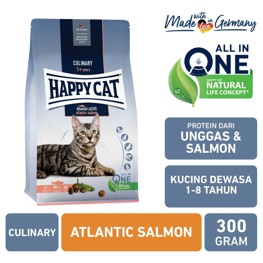 Happy Cat Culinary Atlantic Salmon 300gr - Makanan Kucing Hair &amp; Skin