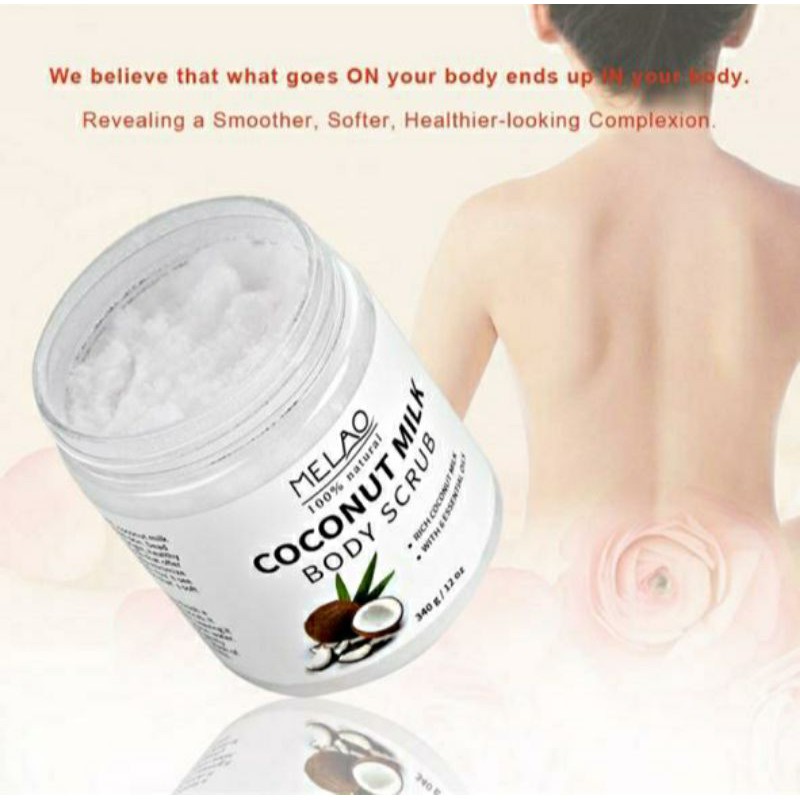 Salt Coconut MELAO Exfoliating Naturals Body Scrub Body Pure Bath Milk / Body Scrub Coconut Milk