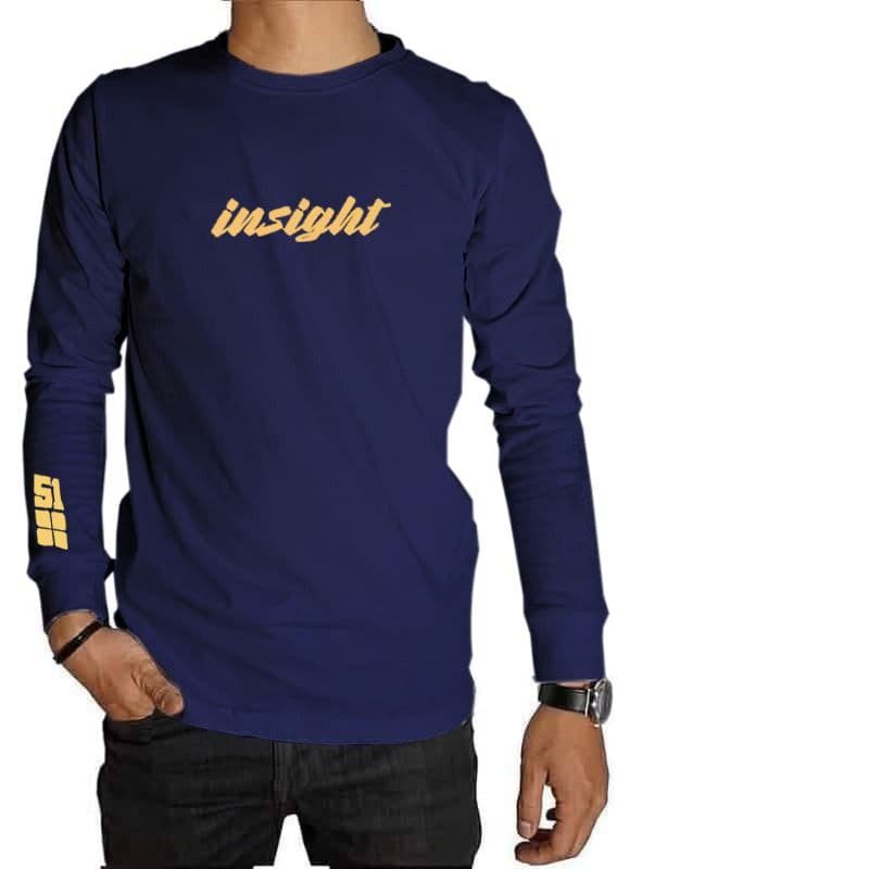 KAOS INSIGHT NAVY BORDIR GOLD KAOS LENGAN PANJANG INSIGHT NAVY